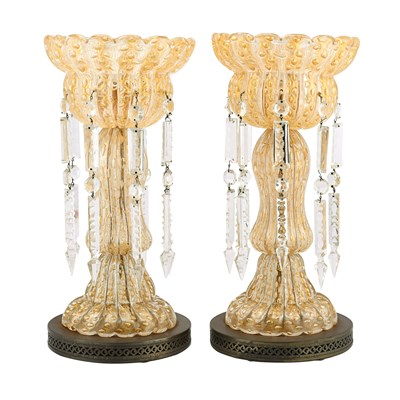Pair of Murano glass lusters