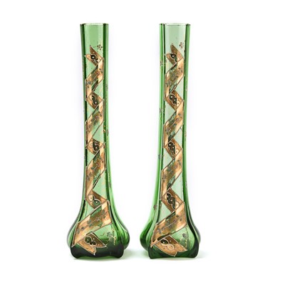 Pair of late 19th century flute vases