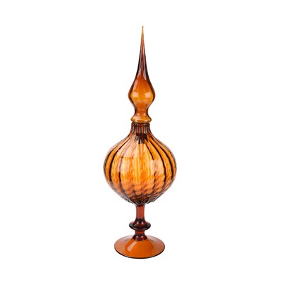 Semi-antique amber glass decanter