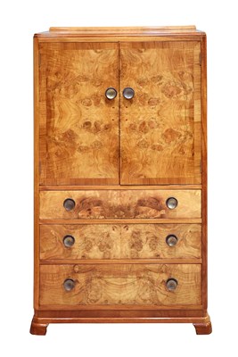 Art Deco Burr Walnut Tallboy, 1935
