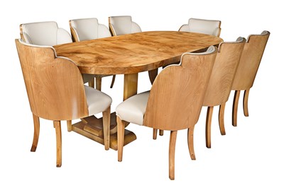 1930s art deco Burl wood dining table