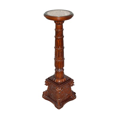 Late 19th to early 20th century carved wooden pedestal