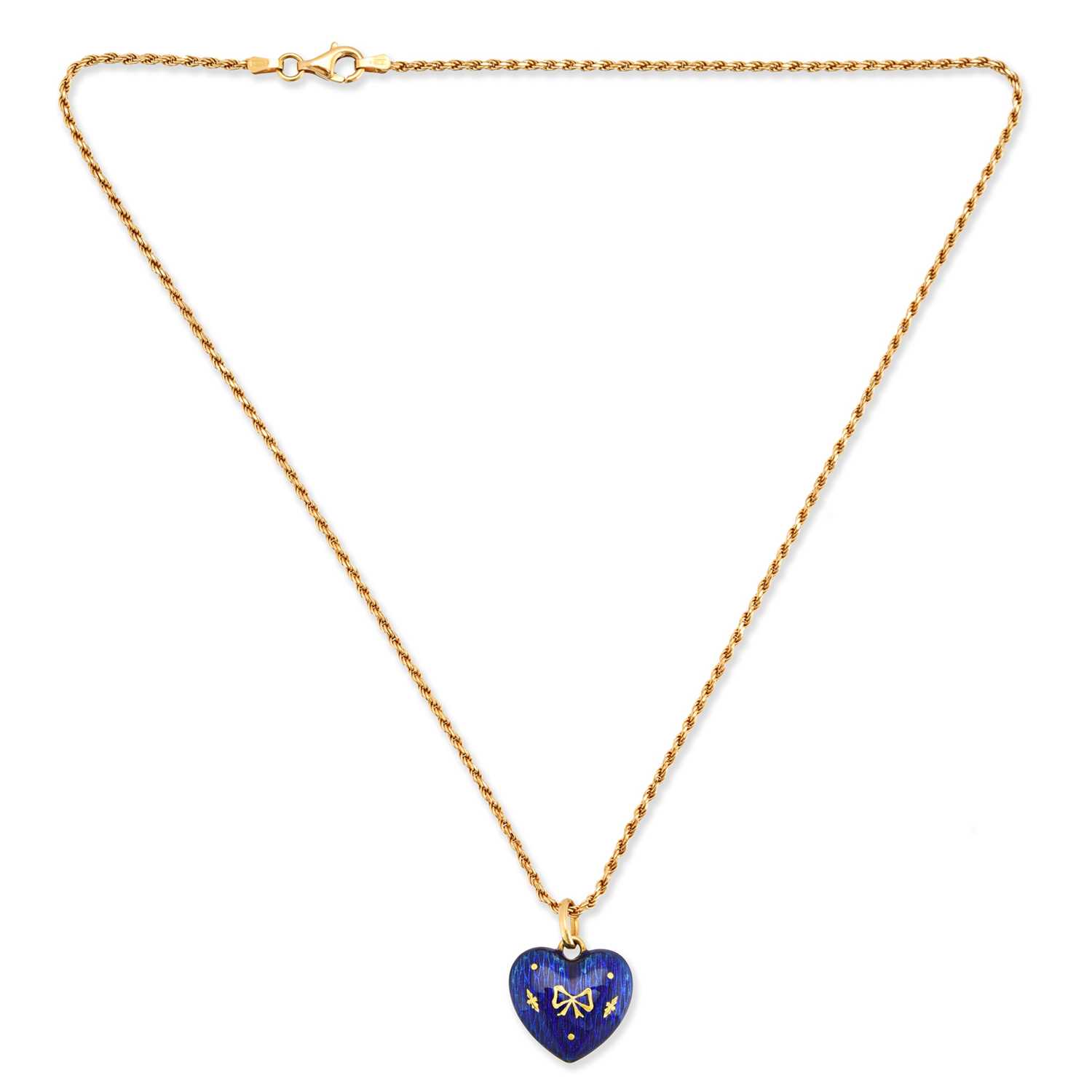 Lot 9 - A 20th century 18k gold Faberge necklace with...