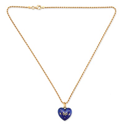 Lot 9 - A 20th century 18k gold Faberge necklace with...