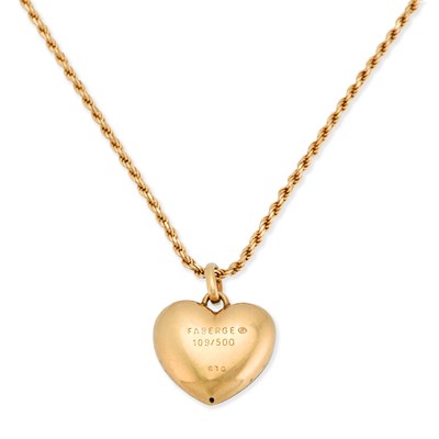 Lot 9 - A 20th century 18k gold Faberge necklace with...