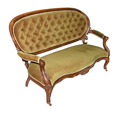 Late 19th century carved walnut settee