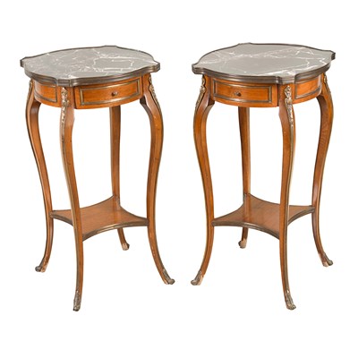 Pair of late 19th century French two tier side tables