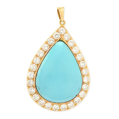 Lot 14 - An 18k gold diamond and large Nishapur...