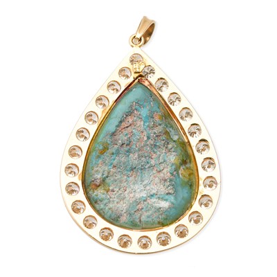 Lot 14 - An 18k gold diamond and large Nishapur...