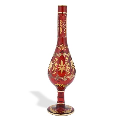 Bohemian red glass rosewater sprinkler