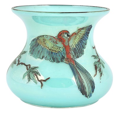 An early 20th century German glass turquoise opaline vase