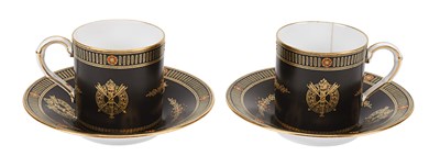 A pair of cup and saucer "ROYAL WORCESTER C 2180 BT."