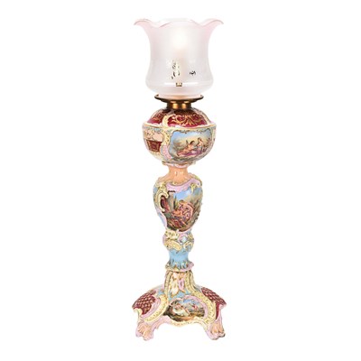 19th Century Dresden Porcelain Oil Lamp