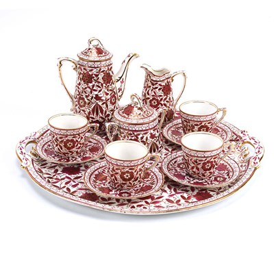 A late 19th century European porcelain tea set