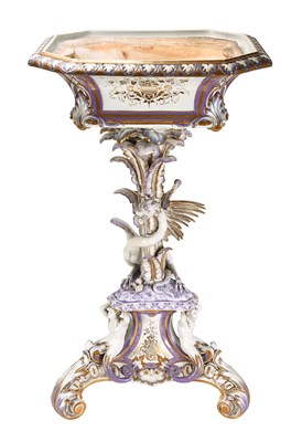 A late 19th century unusual French gilted porcelain Jardiniere