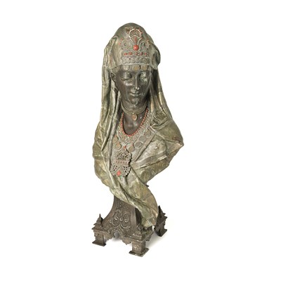 Late 19th century Orientalist spelter bust of a lady