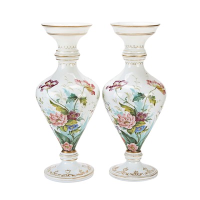 Pair of French opaline vases