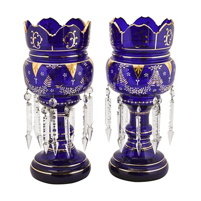 Late 19th century Bohemian glass lusters