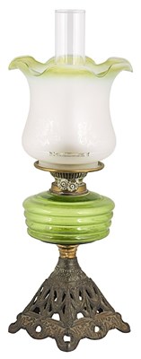 Late 19th century Victorian glass oil lamp