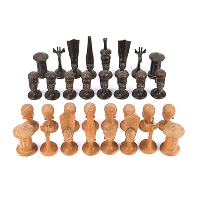 Early 20th century African set of chess pieces
