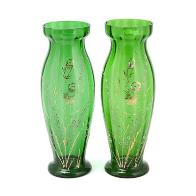 Late 19th century pair of Bohemian glass vases