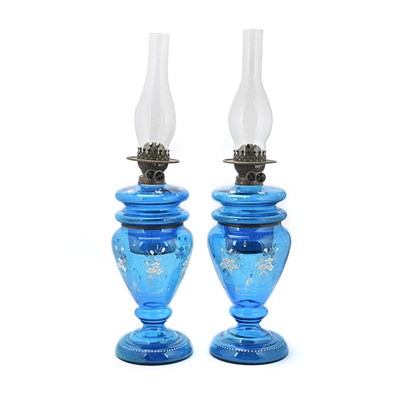 Late 19th century Bohemian glass lamps