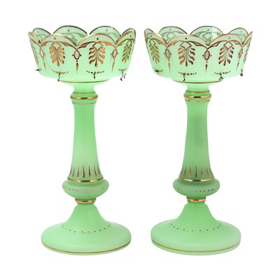 Late 19th century pair of French glass lusters