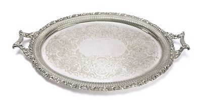 Oval silver plated serving tray