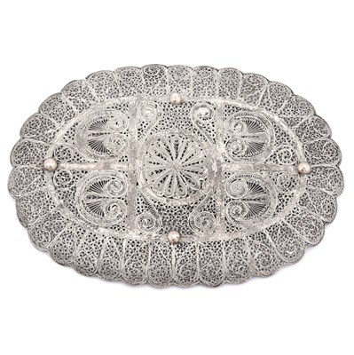 Filigree silver tray