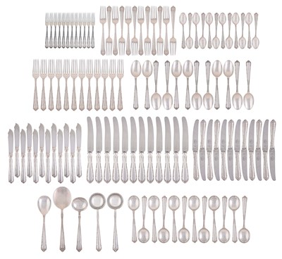 Indian silver boxed cutlery set of 113 pieces
