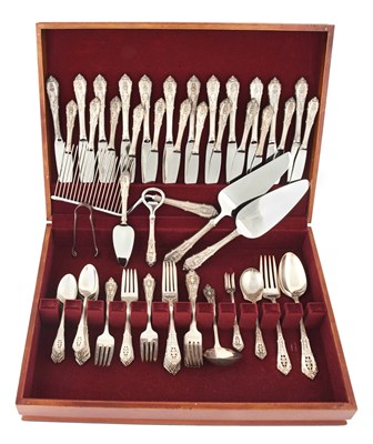 Sterling silver boxed cutlery set of 84 pieces