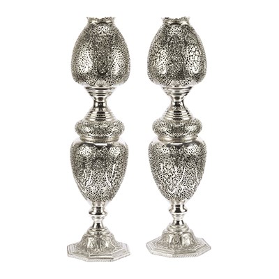 Isfahan silver candle holder