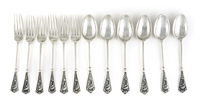 Early 20th century Iraqi niello silver set