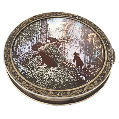 Early 20th century Russian silver ladies compact
