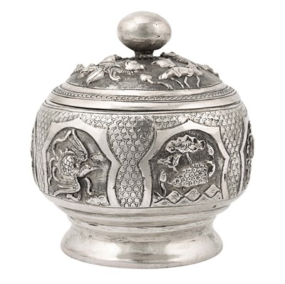 Chinese silver sugar bowl
