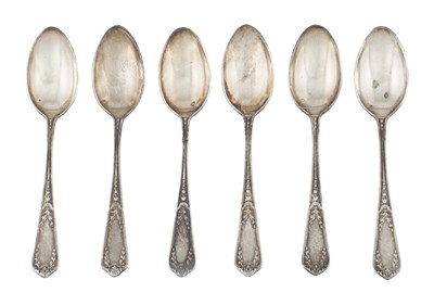 Set of 6 silver tea spoons