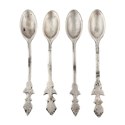 Early 20th century set of four Iraqi silver tea spoons