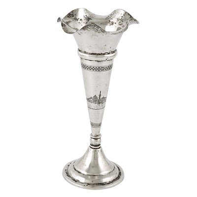 Early 20th century Iraqi niello silver vase