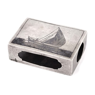 Early 20th century Iraqi niello silver matchbox