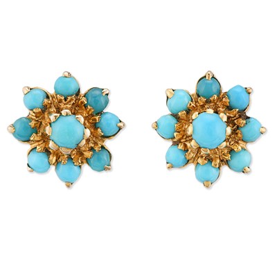 Pair of early 20th century British 9k gold earrings