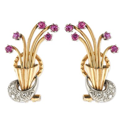 Pair of early 20th century European 18k gold earrings