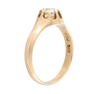 Diamond solitaire ring set with an old-cut diamond