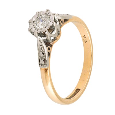 A diamond solitaire ring set with a brilliant-cut diamond