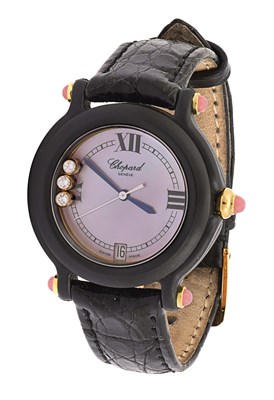 Chopard-A lady's wristwatch of black resin