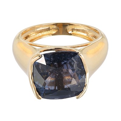 18k Yellow Gold Cushion-Cut Color-Change Spinel Ring