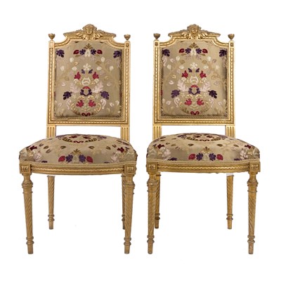 19th-century French Louis XVI style side chairs