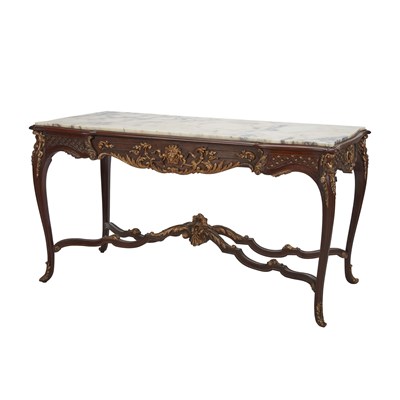 19th century Victorian Renaissance Revival style center table with marble top