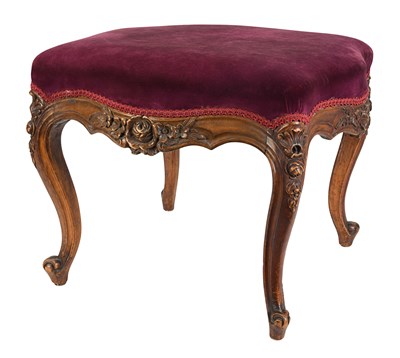 Early 19th-century Victorian burgundy stool