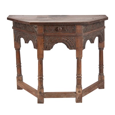 17th Century and Later Oak Credence Table with Single Drawer