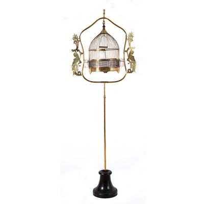 A Rare Brass Bird Cage – Table or Floor Standing, Circa 1920